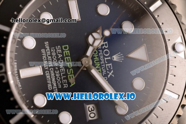 Rolex DEEPSEA Sea-Dweller Clone Rolex 3135 Automatic PVD Case Blue Dial With Dots Markers PVD Bracelet (BP) - Click Image to Close